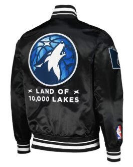 2024 City Edition Minnesota Timberwolves Black Satin Jacket