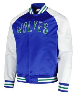 Double Clutch Minnesota Timberwolves Blue and White Jacket