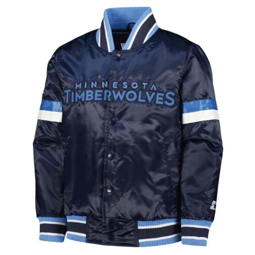 Youth Home Game Minnesota Timberwolves Navy Jacket - Image 3
