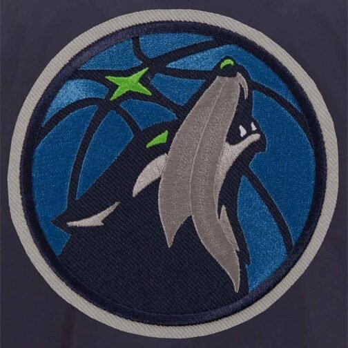 Navy/Grey Minnesota Timberwolves Lightweight Bomber Jacket - Image 3