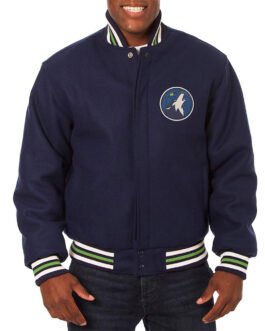 Minnesota Timberwolves Navy Varsity Wool Jacket