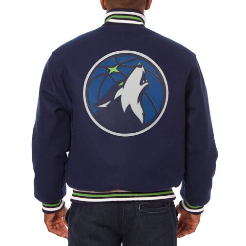 Minnesota Timberwolves Navy Varsity Wool Jacket - Image 2