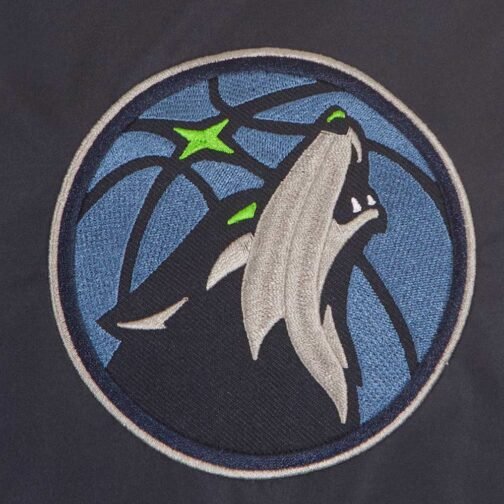 Minnesota Timberwolves Navy and Gray Varsity Wool Jacket - Image 8