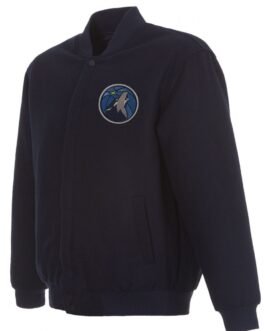 Varsity Minnesota Timberwolvesvarsity Navy Blue Wool Jacket