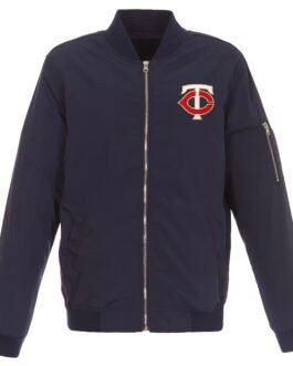 Red Minnesota Twins Nylon Bomber Jacket