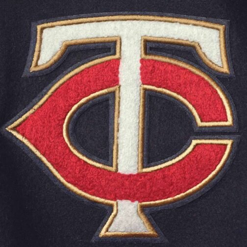 Minnesota Twins Letterman Navy and White Jacket - Image 7