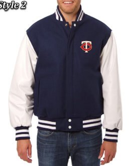 Minnesota Twins Navy and White Varsity Jacket