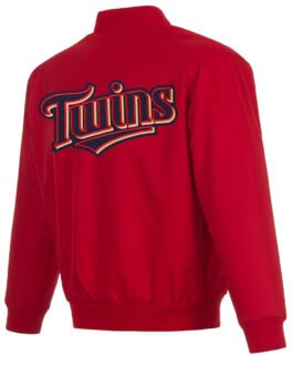 Minnesota Twins Red Poly-Twill Full-Snap Jacket