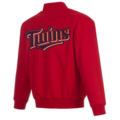 Minnesota Twins Red Poly-Twill Full-Snap Jacket - Image 2