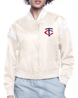 Minnesota Twins Printed Logo Varsity Satin Jacket