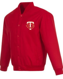 Minnesota Twins Red Poly-Twill Full-Snap Jacket