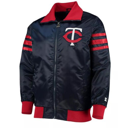 Navy The Captain II Minnesota Twins Varsity Satin Jacket