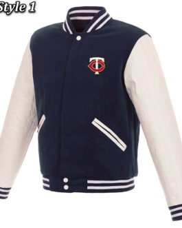 Minnesota Twins Navy and White Varsity Jacket