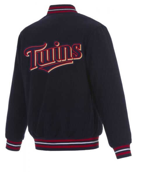 Letterman Minnesota Twins Navy Blue Wool Jacket - Image 2
