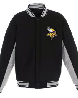 Black/Gray Minnesota Vikings Varsity Wool Jacket