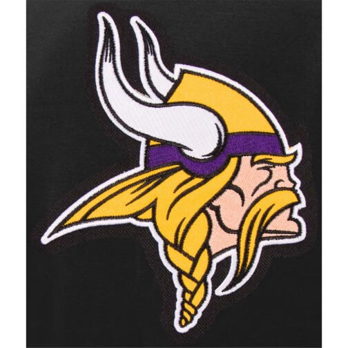 Minnesota Vikings Black and White Varsity Jacket - Image 3