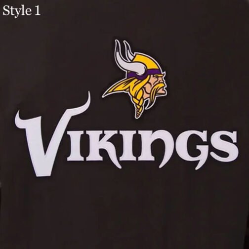 Minnesota Vikings Varsity Black Wool and Leather Jacket - Image 5