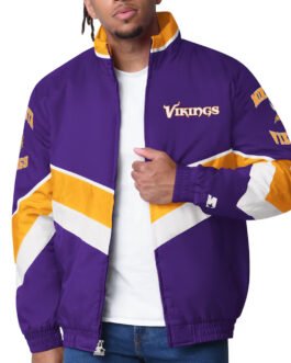 Minnesota Vikings Captain Purple Varsity Satin Jacket