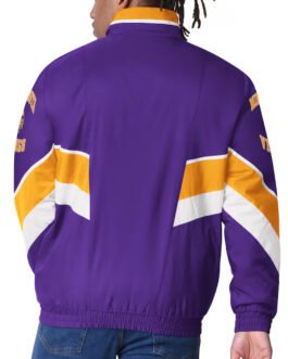 Minnesota Vikings Captain Purple Varsity Satin Jacket