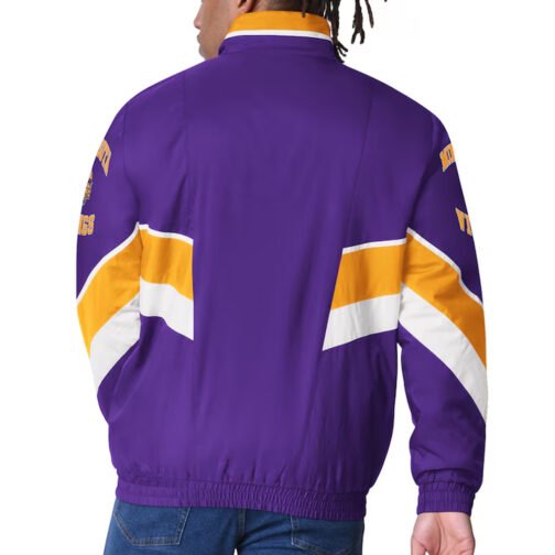 Minnesota Vikings Captain Purple Varsity Satin Jacket - Image 2