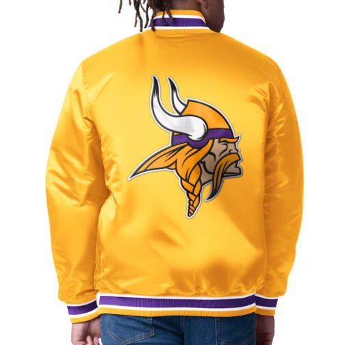 Minnesota Vikings Closer Purple/Gold Satin Jacket - Image 4