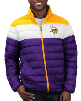 Minnesota Vikings Color Block Quilted Jacket