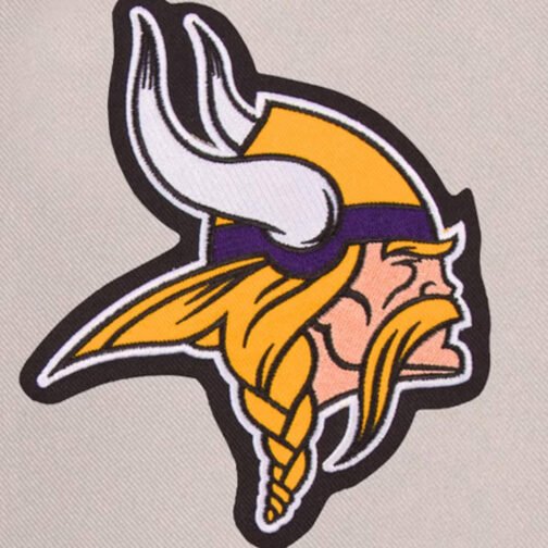 Black/Gray Minnesota Vikings Front Hit Poly Twill Jacket - Image 3