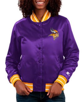 Minnesota Vikings Full Count Purple Satin Jacket