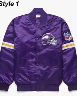 Starter Bomber Minnesota Vikings Purple Satin Jacket