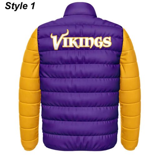 Puffer Minnesota Vikings Purple and Yellow Jacket - Image 3