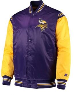 Minnesota Vikings Starter Satin Purple and Yellow Jacket