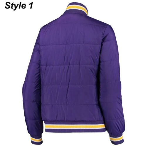 Purple Minnesota Vikings Field Goal Bomber Jacket - Image 3