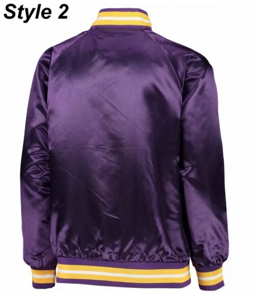 Starter Bomber Minnesota Vikings Purple Satin Jacket - Image 5