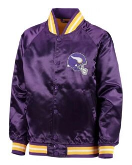 Minnesota Vikings Purple Satin Full-Snap Jacket