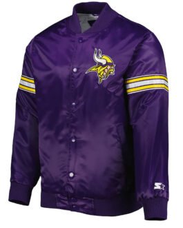 The Pick and Roll Minnesota Vikings Purple Satin Jacket