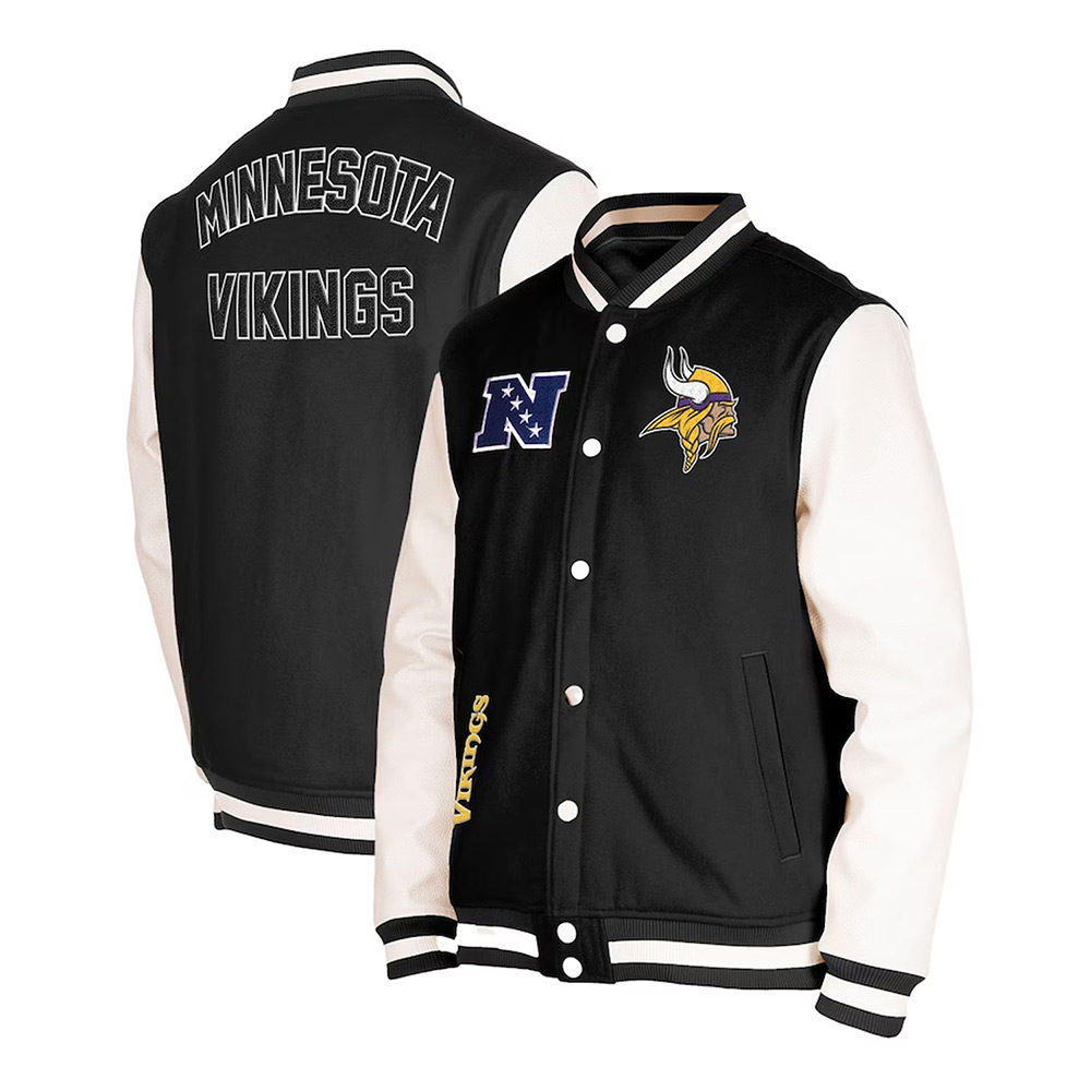Minnesota Vikings Third Down Varsity Jacket - Image 3
