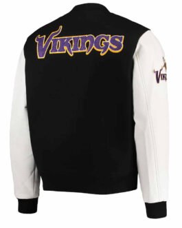 Minnesota Vikings Varsity Black and White Jacket