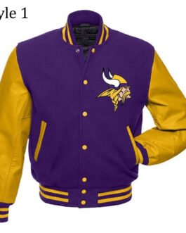 Minnesota Vikings Purple and Yellow Letterman Jacket