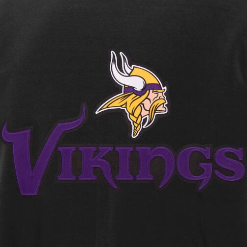 Minnesota Vikings Black and White Varsity Jacket - Image 4