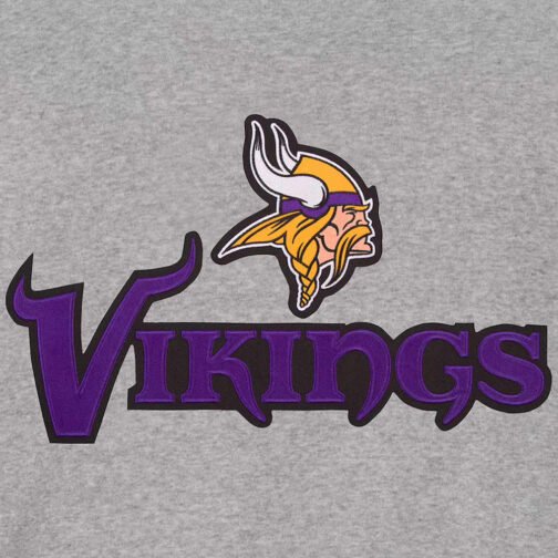 Minnesota Vikings Gray and Black Varsity Wool Jacket - Image 5