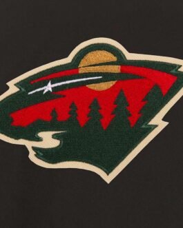 Minnesota Wild Poly-Twill Front-Hit Black Jacket