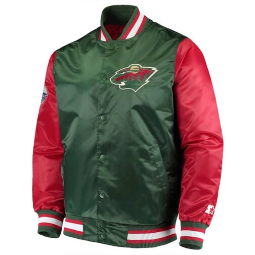 Minnesota Wild Rookie Green/Red Satin Jacket