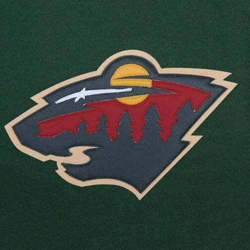 Varsity Minnesota Wild Green and White Two-Tone Jacket - Image 3