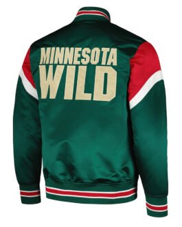 Minnesota Wild Heavyweight Green Satin Jacket