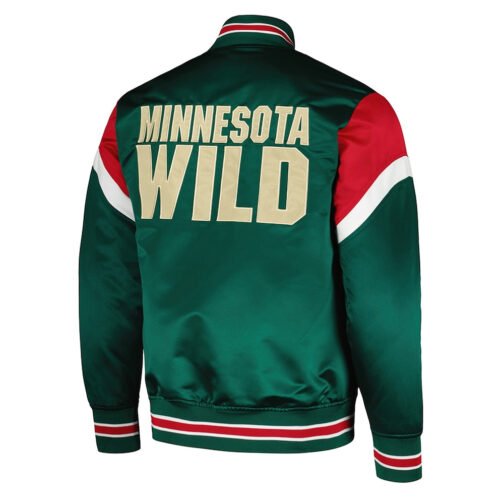 Minnesota Wild Heavyweight Green Satin Jacket - Image 2