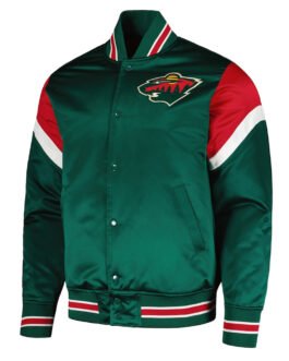 Minnesota Wild Heavyweight Green Satin Jacket