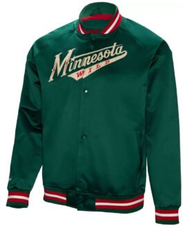 Lightweight Minnesota Wild Green Satin Jacket