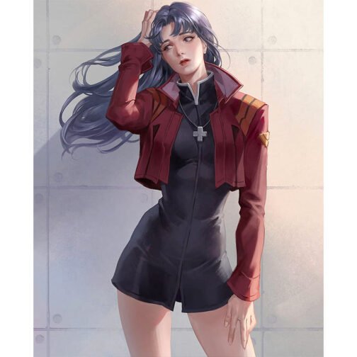 Misato Katsuragi Neon Genesis Evangelion Cropped Jacket - Image 12