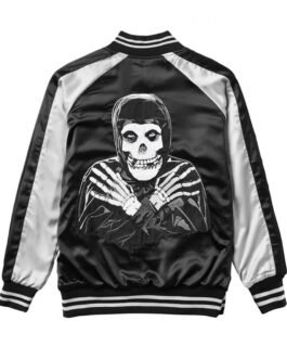 Varsity Misfits Black and Gray Satin Jacket
