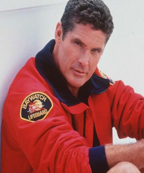 Baywatch David Hasselhoff Red Bomber Jacket - Image 8